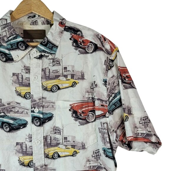 Clearwater Outfitters Classic Cars Button Camp Shirt Multi XL Short Sleeve Retro - Picture 3 of 7